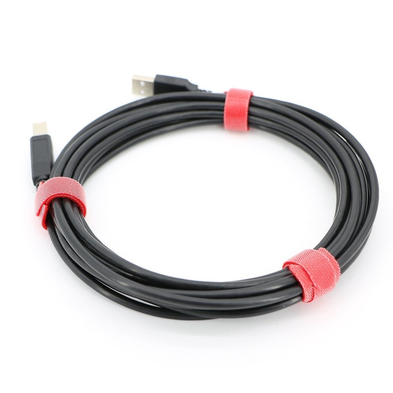 Pasow 100pcs Reusable Fastening Cable Ties Adjustable Wire Management 8 Inch (Red) - Image 3